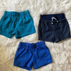 OshKosh B'gosh Teal, Denim, and Blue Shorts Trio